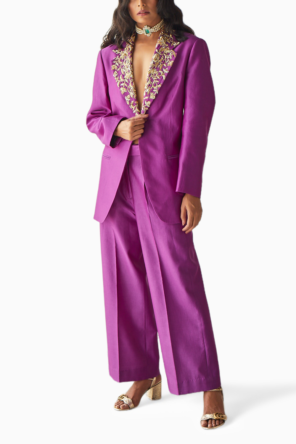 Purple Blazer Pant Set