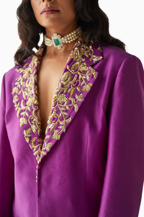 Purple Blazer Pant Set