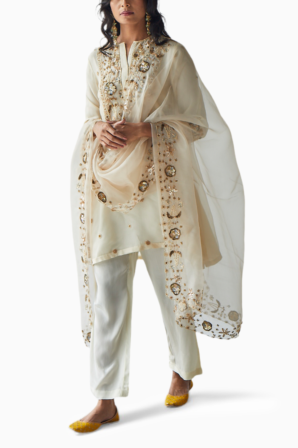 Ivory Embroidered Suit