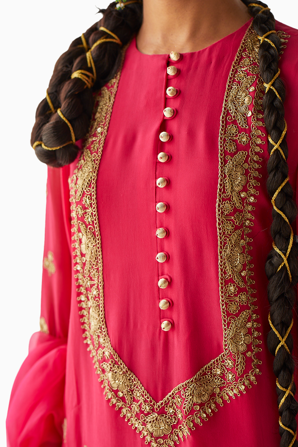 Pink Embroidered Georgette Suit