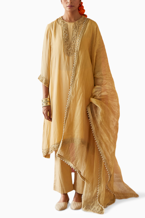 Ivory Embroidered Georgette Suit