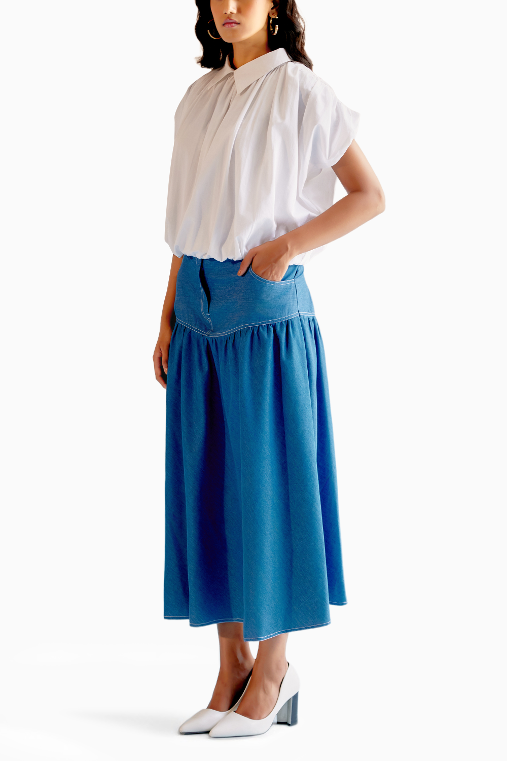 Echo Rhode Top and Denim Skirt