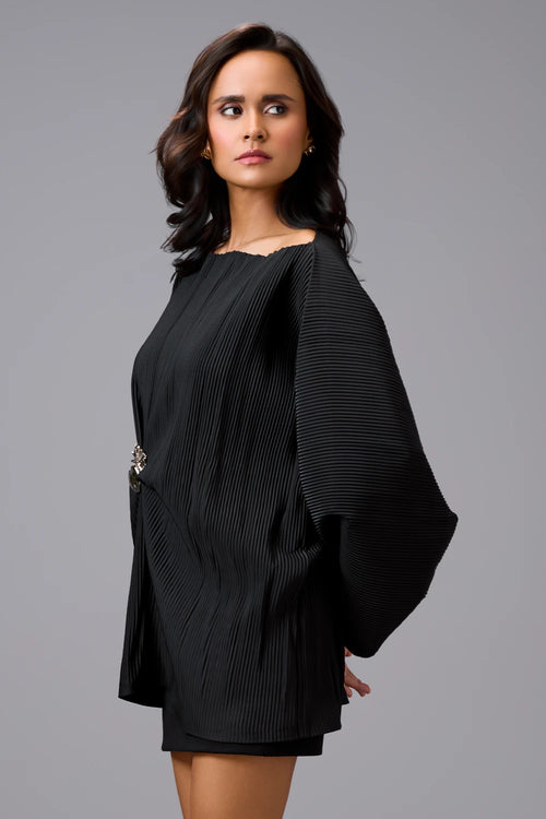 Eclipse Voluminous Pleated Waist Top