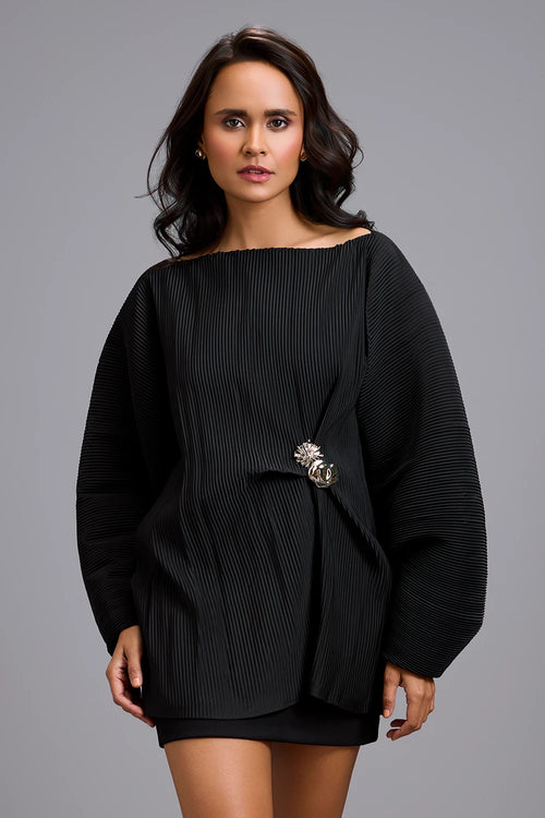 Eclipse Voluminous Pleated Waist Top