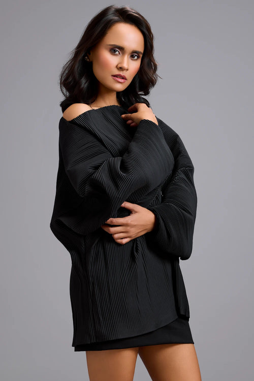 Eclipse Voluminous Pleated Waist Top