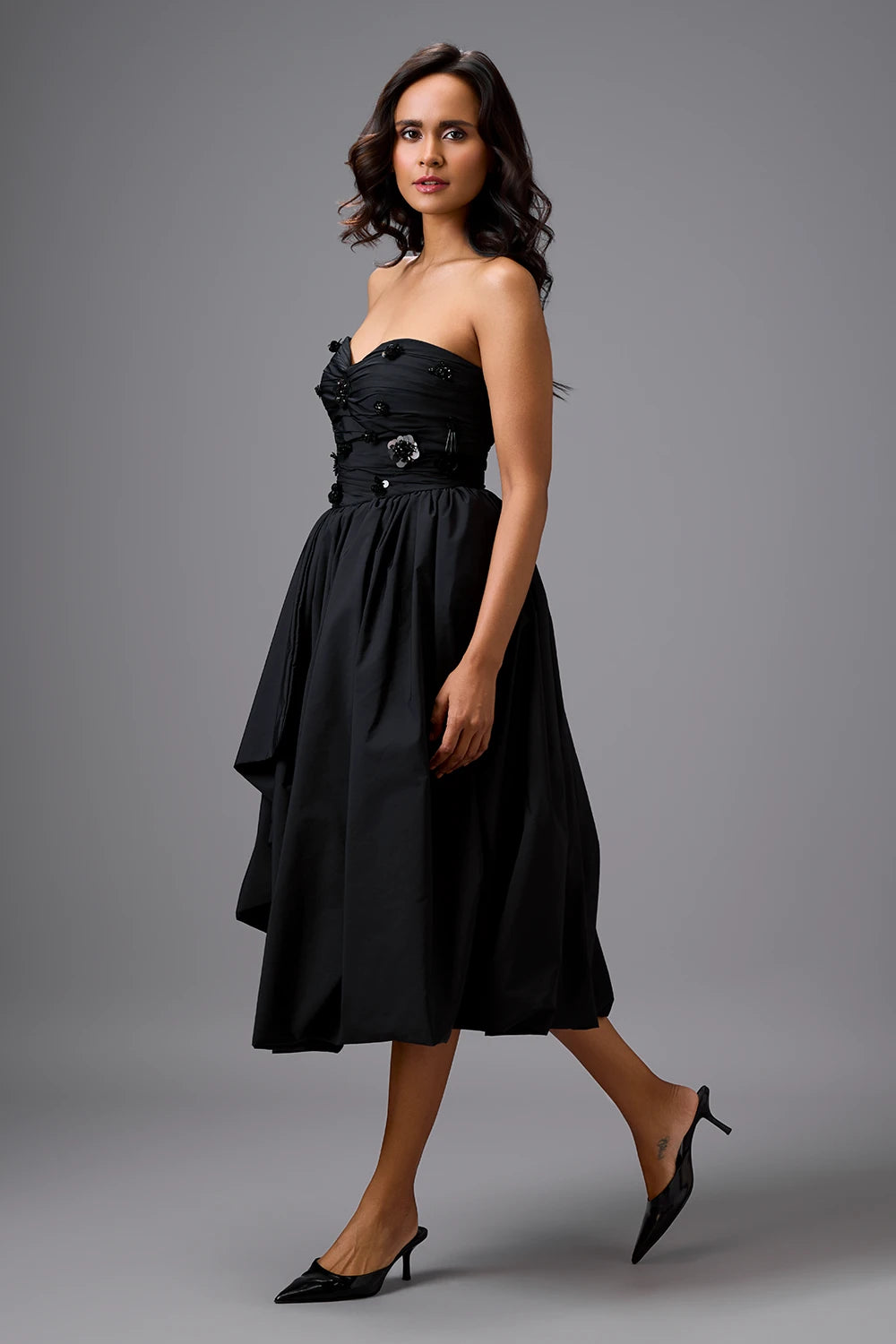 Eclipse Strapless Embellished Midi Dress