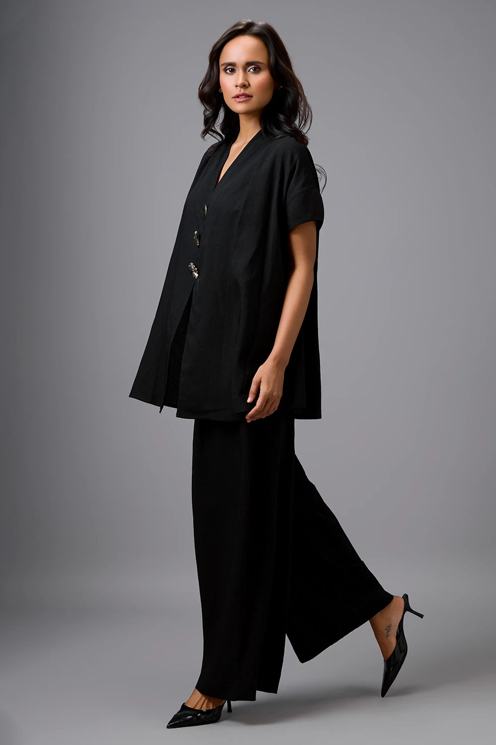 Eclipse Embellished Button Jumpsuit