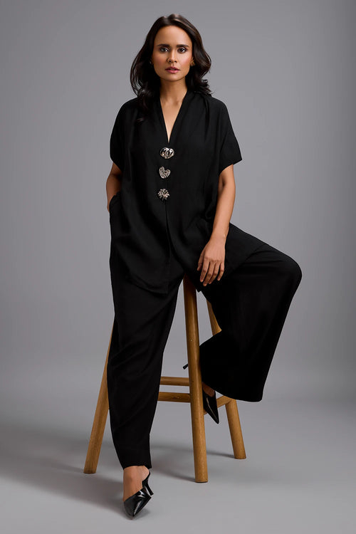 Eclipse Embellished Button Jumpsuit