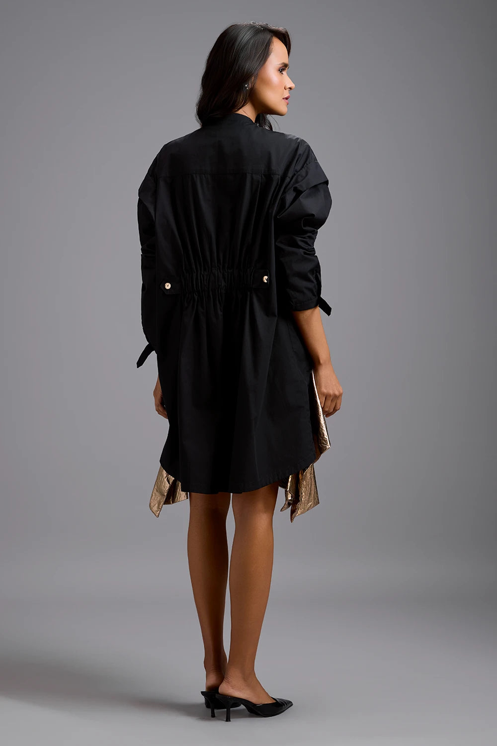 Eclipse Gold Ruffle Mini Dress