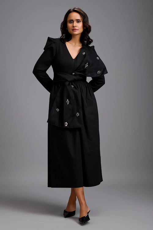 Eclipse Structured Crystal Bow Jumpsuit