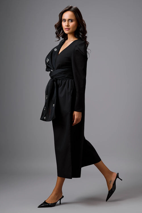 Eclipse Structured Crystal Bow Jumpsuit