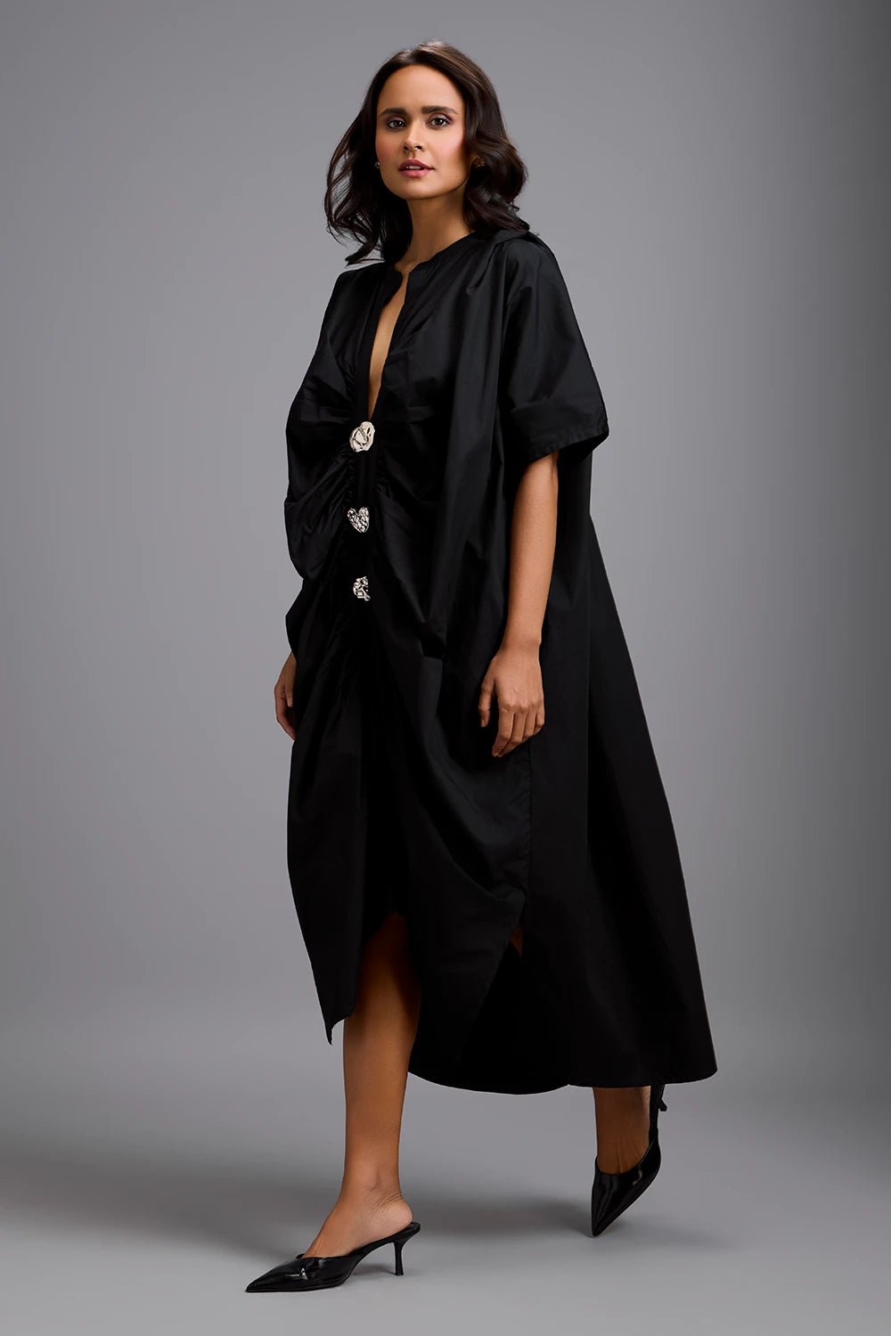 Eclipse Draped Golden Kaftan Dress