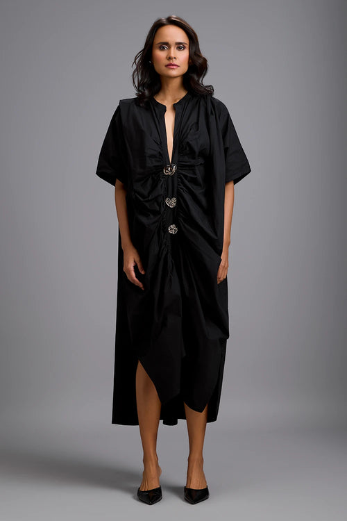 Eclipse Draped Golden Kaftan Dress