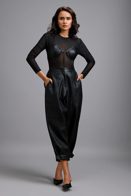 Eclipse Leather Bustier Pants Set