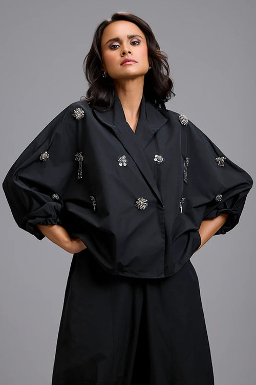 Eclipse Wrap Cropped Blazer