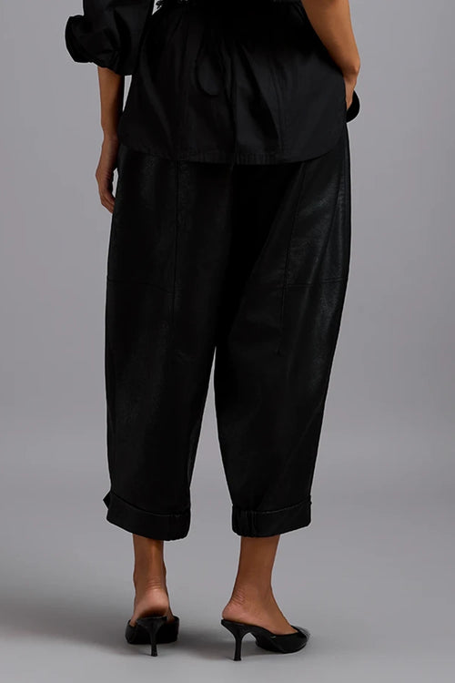 Eclipse Cuffed Leather Trousers