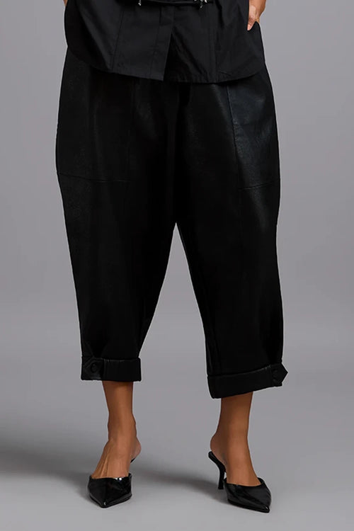 Eclipse Cuffed Leather Trousers