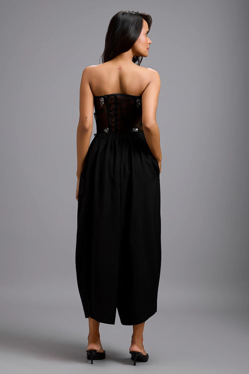 Eclipse Rhinestone Corset With Wide Leg Trousers