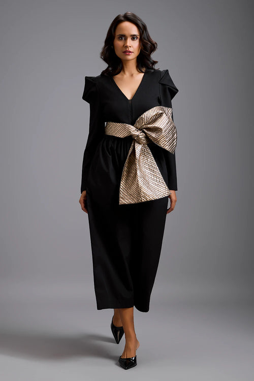 Eclipse Gold Bow Jumpsuit