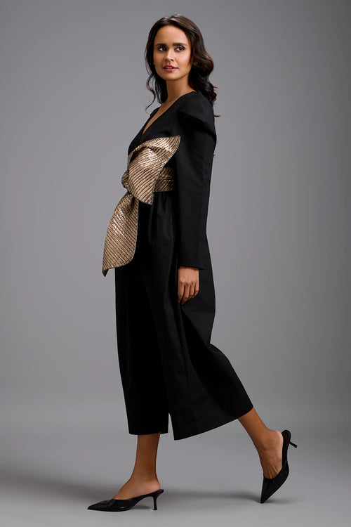 Eclipse Gold Bow Jumpsuit