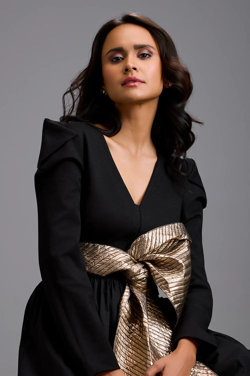 Eclipse Gold Bow Jumpsuit