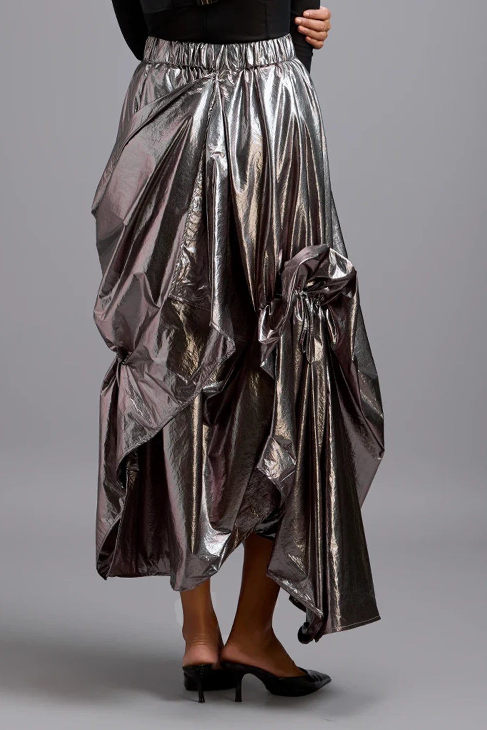 Moonlit Gunmetal Maxi Skirt