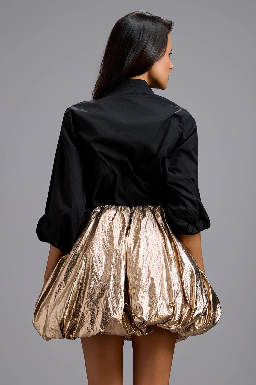 Golden Orbit Bubble Mini Dress Set