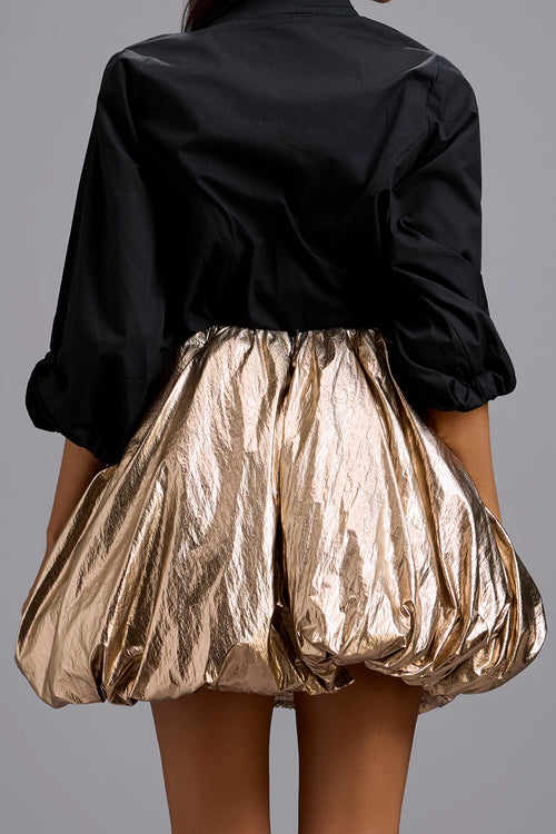 Lunar Glow Metallic Mini Skirt