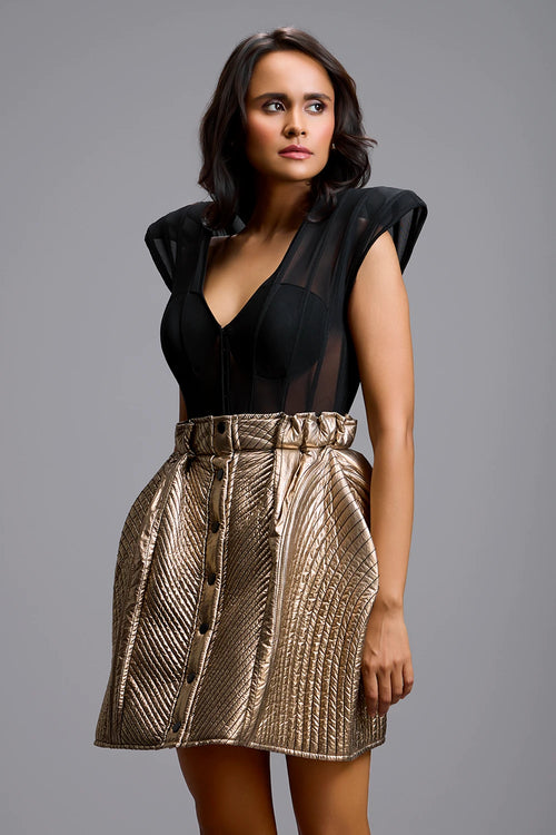 Starlit Sheer Quilted Metallic Set