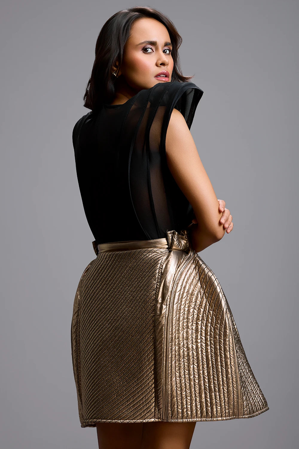 Starlit Sheer Quilted Metallic Set