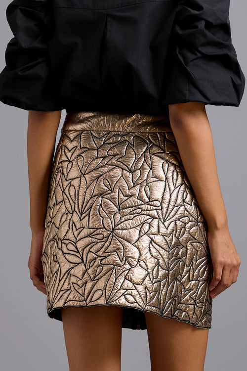 Aurora Metallic Gold Leaf Skirt