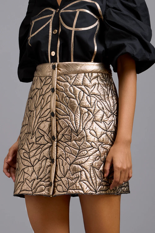Aurora Metallic Gold Leaf Skirt