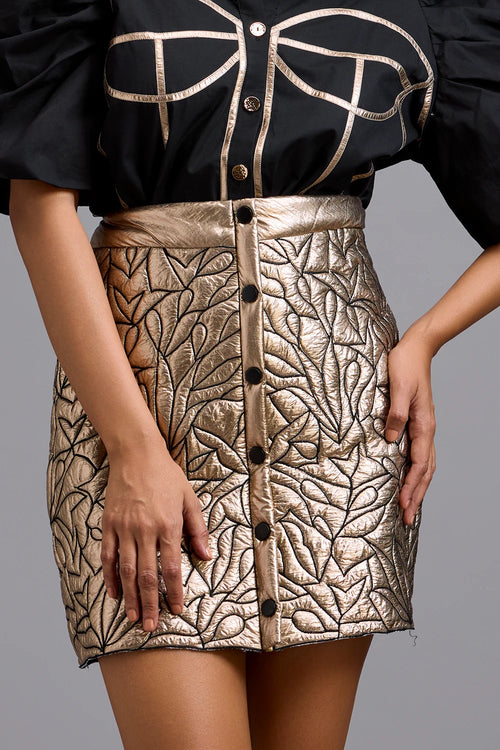 Aurora Metallic Gold Leaf Skirt