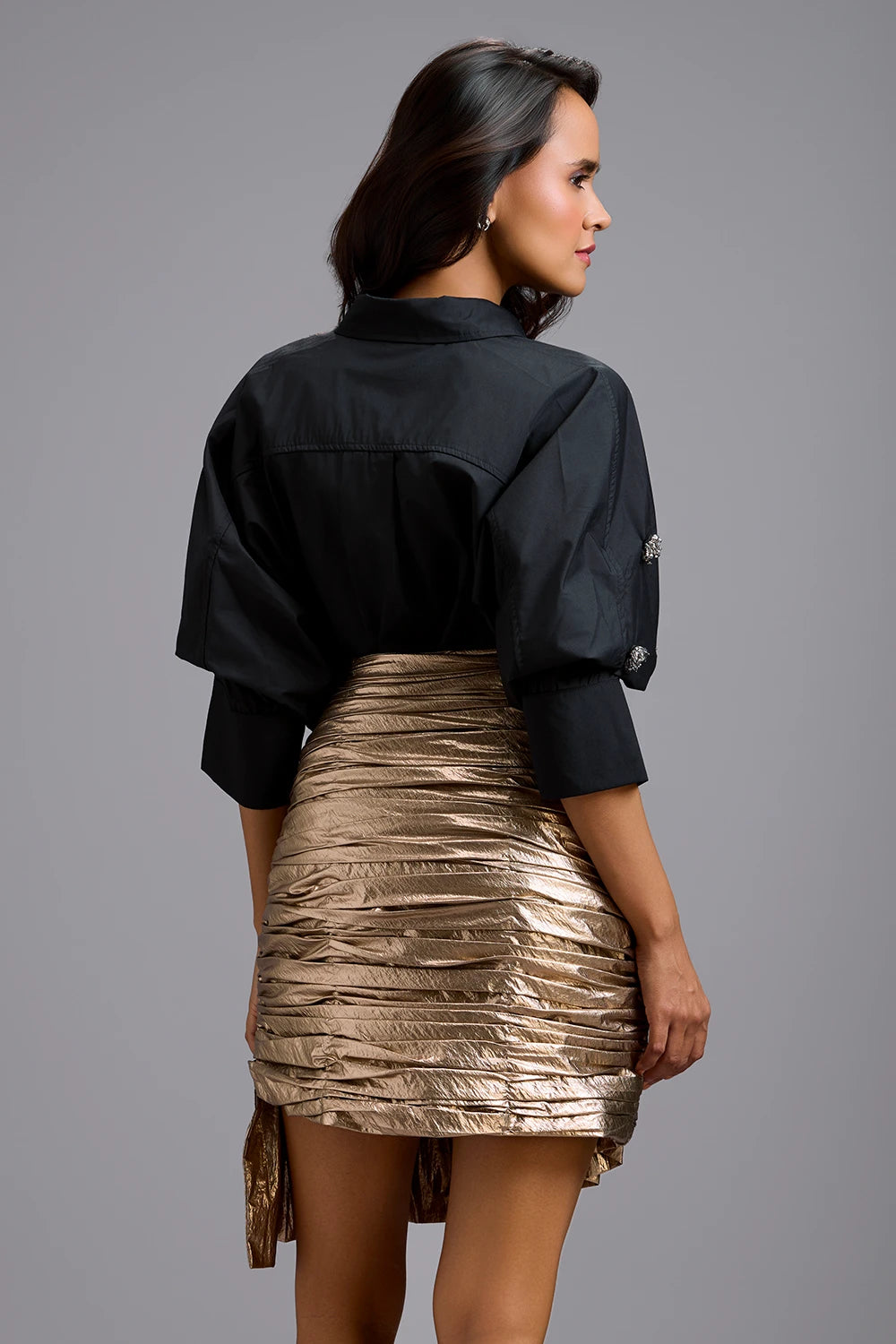 Golden Orbit Oversized Shirt Set