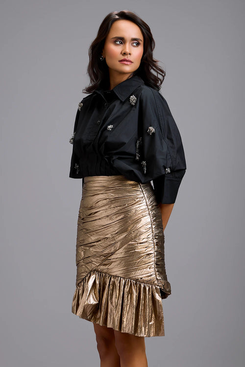 Golden Orbit Oversized Shirt Set