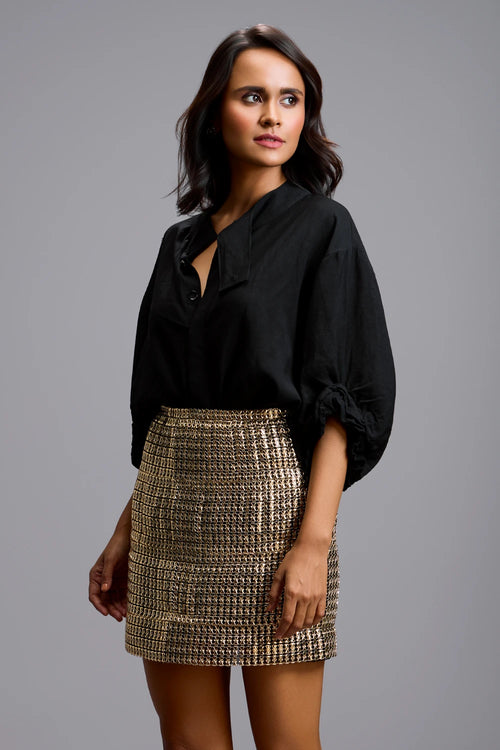 Textured Eclipse Oversized Shirt Set