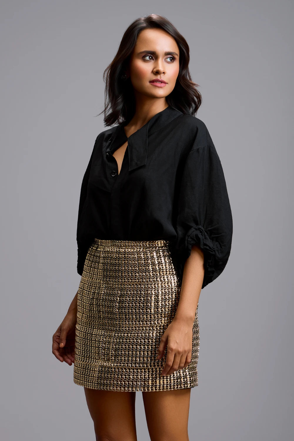 Textured Eclipse Oversized Shirt Set