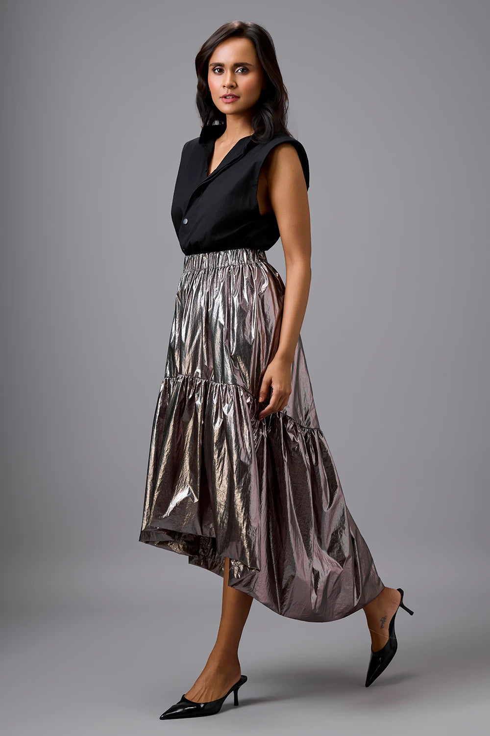 Eclipse Gunmetal Skirt Set