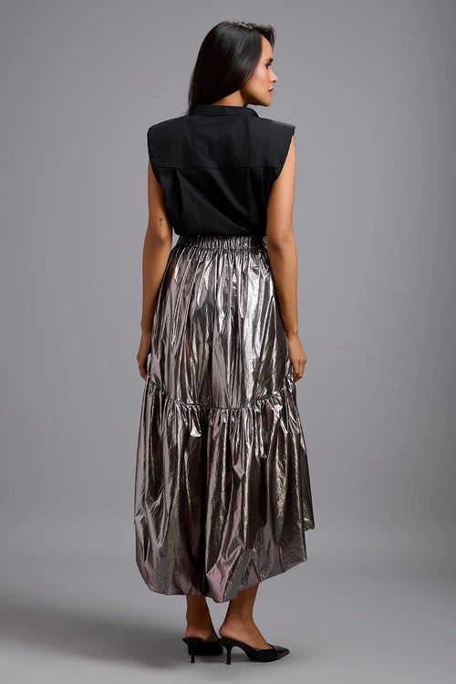 Eclipse Gunmetal Skirt Set