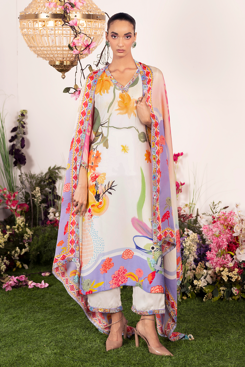 Vanilla Bloom Kurta Set with Dupatta Set
