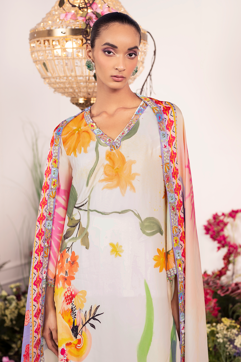 Vanilla Bloom Kurta Set with Dupatta Set