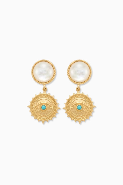 Guardian Eye Earrings with Pearls
