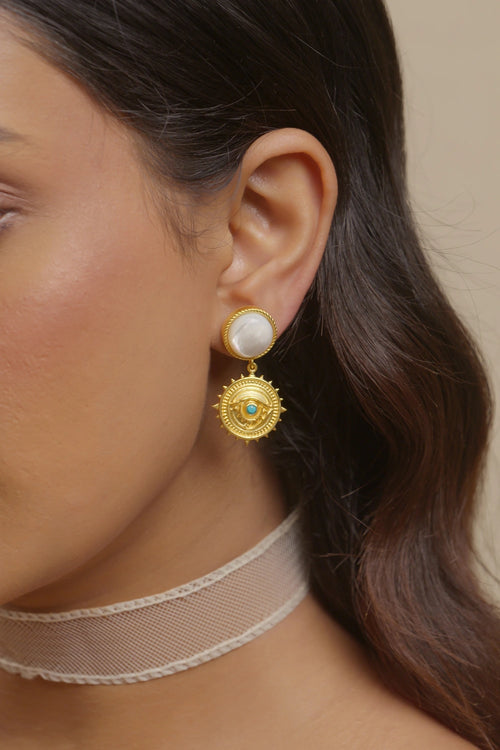 Guardian Eye Earrings with Pearls