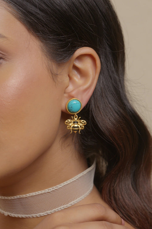 Tranquil Bee Turquoise Earrings