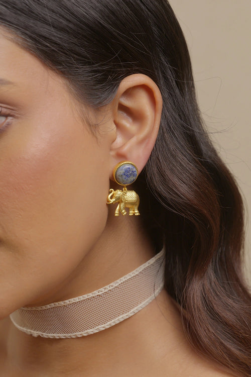 Tale of Ele Drop Earrings wth Lapis Lazuli