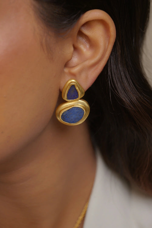 Dreamy Poise Earrings with Lapis Lazuli