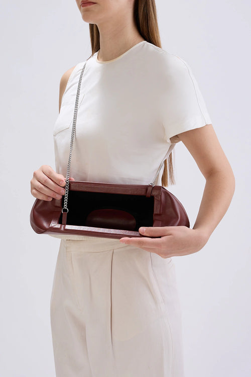 Elizabeth Nappa Brick Baguette Clutch Bag