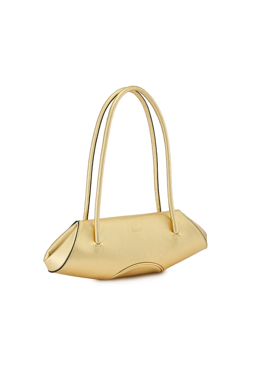 Elizabeth Metallic Gold Mini Baguette Bag