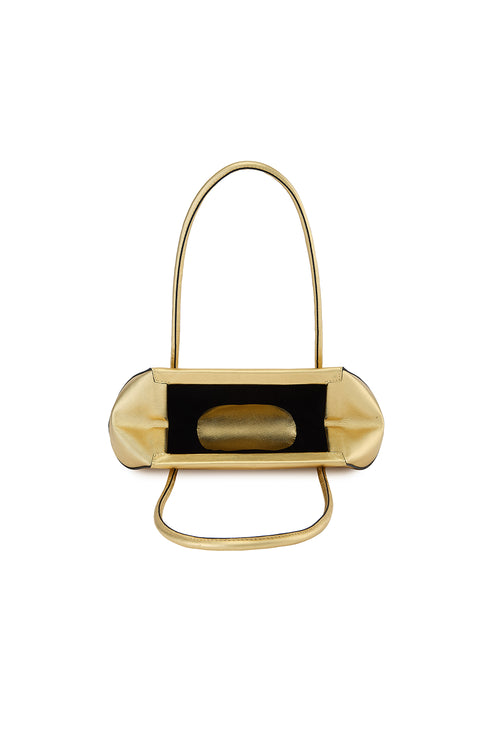 Elizabeth Metallic Gold Mini Baguette Bag