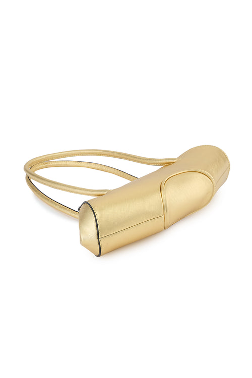 Elizabeth Metallic Gold Mini Baguette Bag